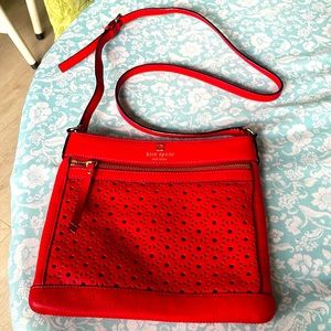 kate ♠️ spade Beautiful Red Crossbody Purse EUC!